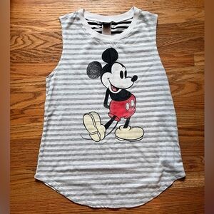 Disney Womens Striped Mickey Mouse Tank Top Sz Medium